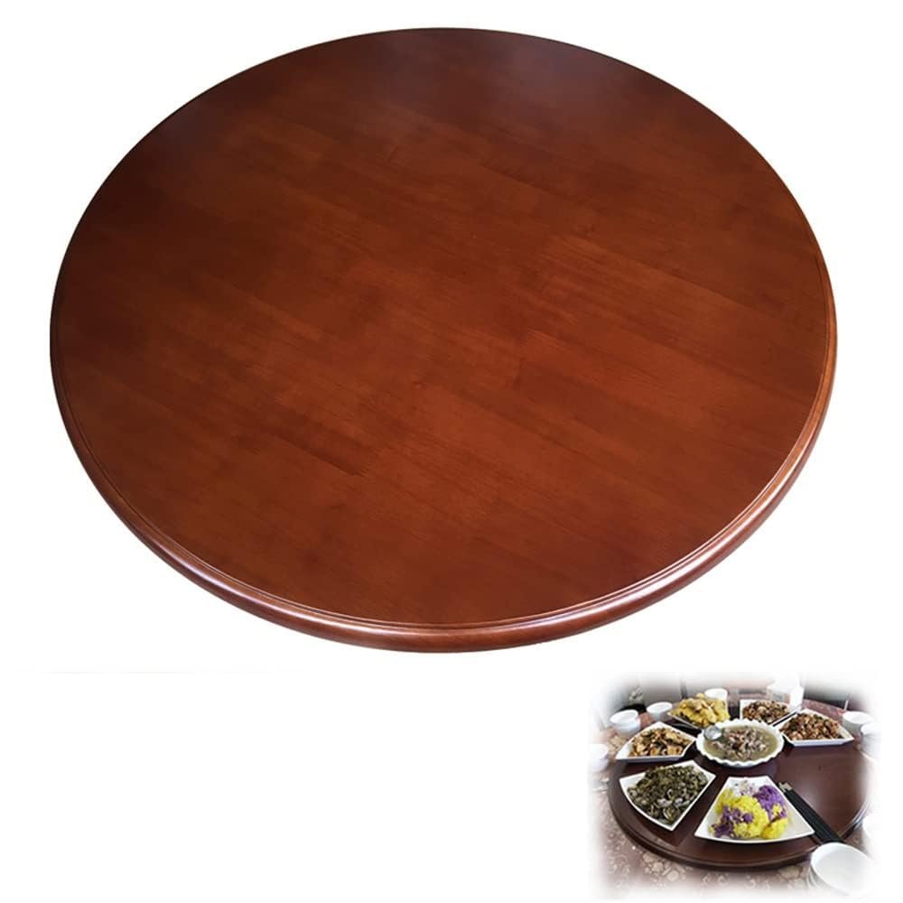 30" Wood Lazy Susan Turntable Dining Table Centerpiece Large Tabletop Rotating Tray Clear Serving Plate Round,Rustic Style,80cm/30in