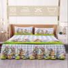 Easter Basket Bunny Bed Skirt for Full Size Bed,Wrap Around Bedding Skirt Gathered Dust Ruffle Bedskirt Sets With 2 Packs Matching Pillow Covers 30"x20",18" Drop,Easter Eggs Rabbits Purple Plaid Tulip view 2