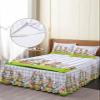 Easter Basket Bunny Bed Skirt for Full Size Bed,Wrap Around Bedding Skirt Gathered Dust Ruffle Bedskirt Sets With 2 Packs Matching Pillow Covers 30"x20",18" Drop,Easter Eggs Rabbits Purple Plaid Tulip view 4