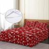 Red Christmas Bed Skirt for Twin XL Size Bed,Wrap Around Bedding Skirt Gathered Dust Ruffle Bedskirt Sets with 1 Pack Matching Pillow Covers 30"x20",18 Inch Drop,Farmhouse Snowman Snowflake Wood view 4