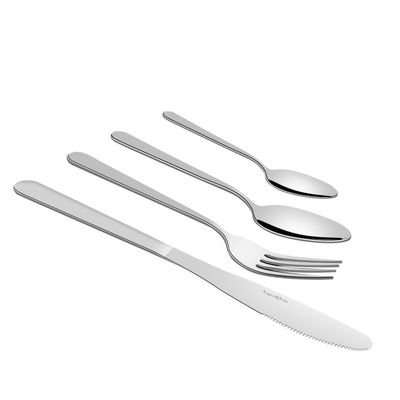 SEELLODGE Silverware Flatware Cutlery Set, 4/16/24/32 Piece Steak Cutlery Set Stainless Steel Restaurant Tableware (Color : Silver, Size : 8Set-32Pcs)