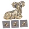 Amosfun Mini Brass Sheep Figurine Vintage Decor Adorable Animal Sculpture for Home Office and Family Special Occasions view 2