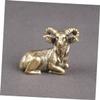Amosfun Mini Brass Sheep Figurine Vintage Decor Adorable Animal Sculpture for Home Office and Family Special Occasions view 4