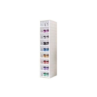 WAOCEO Shoe Rack Organizer One Piece Folding Shoe Box One Pull Shoe Storage Organizer Transparent Shoe Organizer Shoe Shelf (Color : 9-ply)