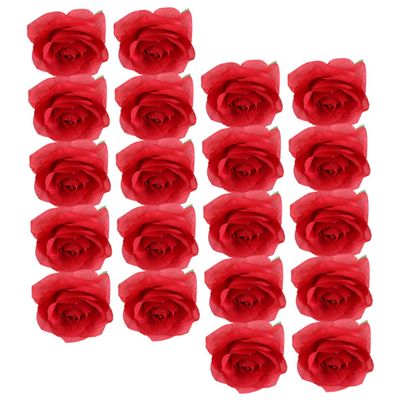 Amosfun 20pcs Faux Silk Rose for Crafts Decor Realistic Artificial Roses for Weddings Home Decoration and Special Events