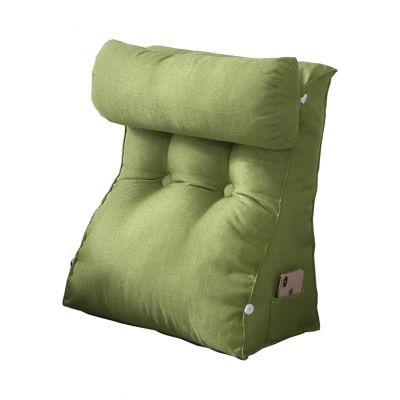 AKYLDI Sit up Pillow for Bed, Backrest Pillows for Sitting in Bed with Pockets/Washable Cover, Sit up Pillow for Bed Rest,Reading,Green