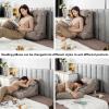 AKYLDI Sit up Pillow for Bed, Backrest Pillows for Sitting in Bed with Pockets/Washable Cover, Sit up Pillow for Bed Rest,Reading,Green view 4