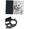 ABOOFAN Punch Toothbrush Rack with Double Cup Holder and Hooks for Bathroom Storage Space-Saving Multifunctional Design Easy Installation Black Aluminum Toothbrush Holder view 2