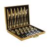 WHIERGGIN Silverware Set, 24Piece Stainless Steel Cutlery Steak Knife, Fork And Spoon Gold Gift Box Set (Size : GOLD) view 1