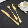 WHIERGGIN Silverware Set, 24Piece Stainless Steel Cutlery Steak Knife, Fork And Spoon Gold Gift Box Set (Size : GOLD) view 4