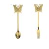 WHIERGGIN Silverware Set, 2Pcs Cute And Creative Coffee Stirring Spoon, Afternoon Tea Dessert Spoon, Souvenir Gift (Color : Gold, Size : 2Pcs) view 1