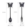 WHIERGGIN Silverware Set, 2Pcs Cute And Creative Coffee Stirring Spoon, Afternoon Tea Dessert Spoon, Souvenir Gift (Color : Gold, Size : 2Pcs) view 2