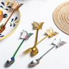 WHIERGGIN Silverware Set, 2Pcs Cute And Creative Coffee Stirring Spoon, Afternoon Tea Dessert Spoon, Souvenir Gift (Color : Gold, Size : 2Pcs) view 4