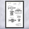 Patent Earth Framed Surveyors Solar Compass Print, Surveyor Gift, Surveying Wall Art, Architect Gifts, Civil Engineering Black & White (13x19) view 1