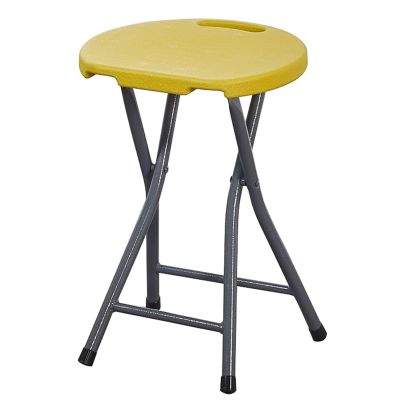 18 Inch Folding Stool with Handle, Folding Bar Stool, Indoor and Outdoor Foldable Chair, 220 lbs Capacity (Color : Yellow, Size : 45cm/18inch)