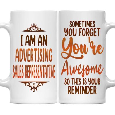 Advertising Sales Representative Mug - 11oz White Ceramic Coffee Cup - Gifts for Advertising Sales Representative, Office, Work Friends, Coworkers, Retirement - Birthday, Christmas, Thanksgiving