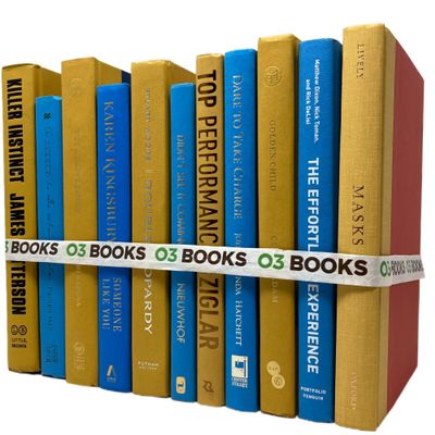 Decorative Hardcover Books, Blue Shades Mix, Bookshelf Dcor Staging