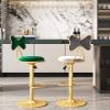 bar Stool, Pansy with Back Swivel Counter Chair, Barstools Adjustable Height, Upholstered Velvet with Footrest, Kitchen Island, Breakfast Dining Room Stool, Home Decor Furniture, Height 60- view 2