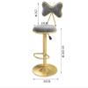 bar Stool, Pansy with Back Swivel Counter Chair, Barstools Adjustable Height, Upholstered Velvet with Footrest, Kitchen Island, Breakfast Dining Room Stool, Home Decor Furniture, Height 60- view 3