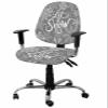 Jolunifun Fantasy Snowflake Office Chair Covers Stretchable 2 Piece, Soft Decorative Computer Desk Chair Cover Protector Universal Rotating Chair Slipcover Winter Christmas Grey Floral view 1