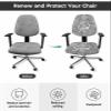 Jolunifun Fantasy Snowflake Office Chair Covers Stretchable 2 Piece, Soft Decorative Computer Desk Chair Cover Protector Universal Rotating Chair Slipcover Winter Christmas Grey Floral view 4