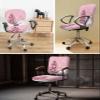 Jolunifun Blush Pink Snowman Office Chair Covers Stretchable 2 Piece, Soft Decorative Computer Desk Chair Cover Protector Universal Rotating Chair Slipcover Christmas Snowflake Pine Tree view 3