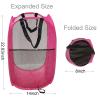 Larpur Pop Up Laundry Baskets, 2 Pack Mesh Laundry Hampers Collapsible Clothes Hampers for Home, Dorm, Travel (Pink + Blue) view 2