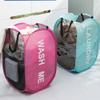 Larpur Pop Up Laundry Baskets, 2 Pack Mesh Laundry Hampers Collapsible Clothes Hampers for Home, Dorm, Travel (Pink + Blue) view 3