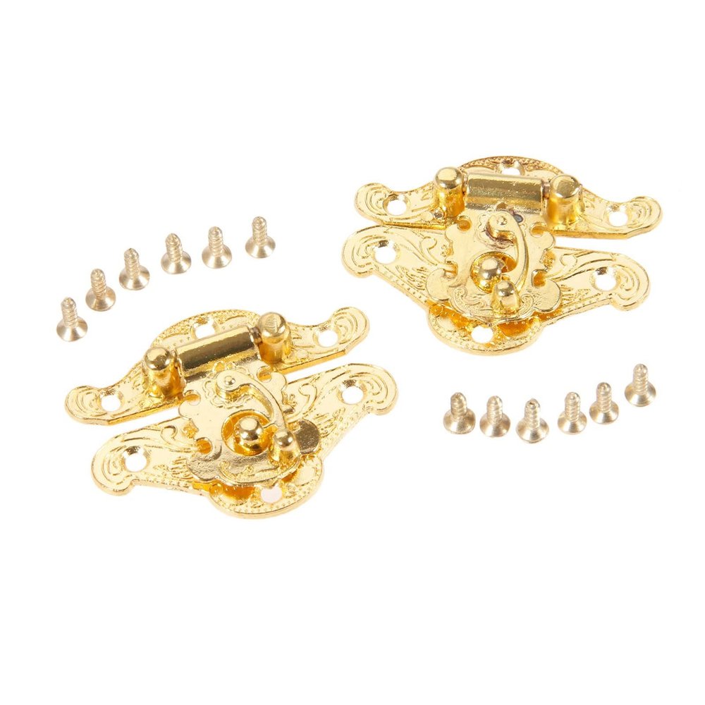 2pcs Wooden Box Lock Buckle, Furniture Hardware Jewelry Box Suitcase Hinge 38 * 49 Mm.