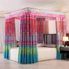 Aulatben Canopy Bed Curtains 4 Corners Post Bed Canopy Curtains Queen Bed Curtain Drapes Bed Canopy for Adults & Girls Bedroom Decoration (Queen) view 1