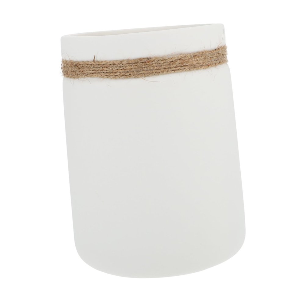 Cabilock Decorative Ceramic Flower Vase for Home Elegant White Design for Floral Arrangements for Desktop Adornment and Centerpieces and Sturdy