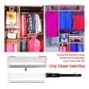 ARrase Pull-Out Clothes Hanger Rod,Adjustable Stainless Steel Clothes Hanger Rod 30-80 cm,Sliding Rail Wardrobe Rod,Trouser Rack Storage Lever (Color : Black, Size : 500mm/19.7inch) view 2