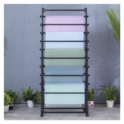 Crafts Ribbon Holder Organizer Rack Clothing Store Organizer Holder for Silk Scarf, Black Multi-Layer Standing Wrapping Paper Display Rack/Towel Storage Stand for Shawl Newspapers ( Color : Black , Si