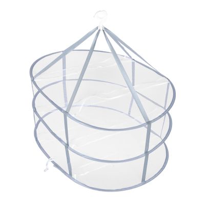 Holibanna High-end Substance Laundry Rack Large Mesh Clothing Drying Rack 3 Layers for Travel Strong Structure Door Drying Rack for Laundry