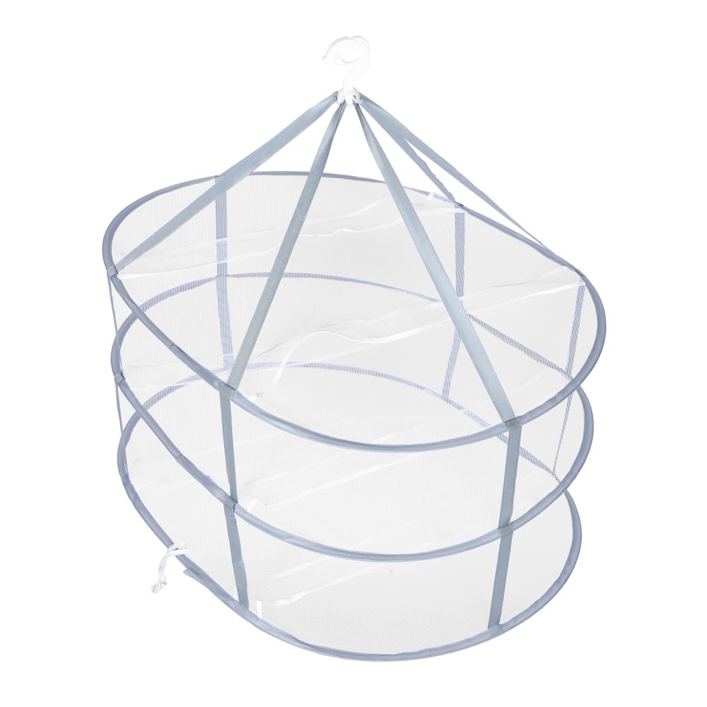 Holibanna High-end Substance Laundry Rack Large Mesh Clothing Drying Rack 3 Layers for Travel Strong Structure Door Drying Rack for Laundry