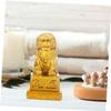 Holibanna 2pcs Resin Lion Statue Decorative Home Adornment Medium Copper Color Lion Figurines for Tabletop Decor Family Friends Long-Lasting High-end Material view 2