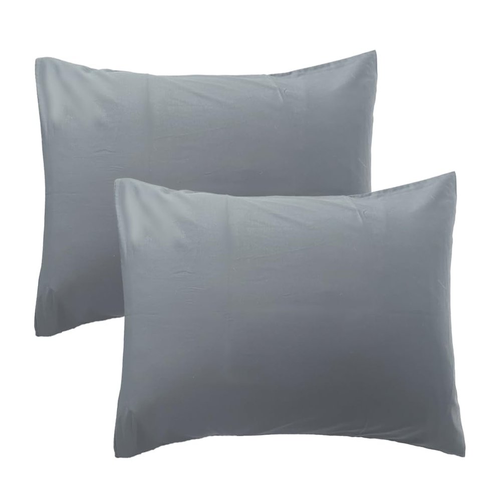 iMaylex 100% Egyptian Cotton Pillowcases, Ultra Soft and Breathable Elegant Envelope Closure Pillow Cases, Standard 20x26 Inches, Light Grey