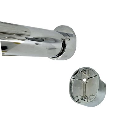 CUSTOM CUT | Up to 36" | HEAVY DUTY Chome Closet Rod | 32mm Dia. Round Clothes Pole | Matching "Rear Pin" End Brackets