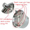 CUSTOM CUT | Up to 36" | HEAVY DUTY Chome Closet Rod | 32mm Dia. Round Clothes Pole | Matching "Rear Pin" End Brackets view 2