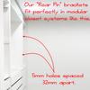 CUSTOM CUT | Up to 36" | HEAVY DUTY Chome Closet Rod | 32mm Dia. Round Clothes Pole | Matching "Rear Pin" End Brackets view 3