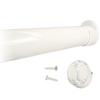 CUSTOM CUT | Up to 94" | HEAVY DUTY Gloss White Closet Rod | 32mm Dia. Round Clothes Pole | Matching "Rear Pin" End Brackets view 1