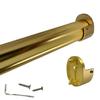 CUSTOM CUT | Up to 94" | HEAVY DUTY Satin Brass Closet Rod | 32mm Dia. Round Clothes Pole | Matching "Rear Pin" End Brackets view 1