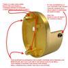 CUSTOM CUT | Up to 94" | HEAVY DUTY Satin Brass Closet Rod | 32mm Dia. Round Clothes Pole | Matching "Rear Pin" End Brackets view 3