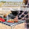 Sorfey Table Cover with Bench Covers -Fitted with Elastic, Vinyl with Flannel Back, Fits for Table 30"x 60" Rectangle,Water Proof, Solid RED Design view 3