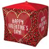 15" Ultrashape Cubez Happy Valentine's Day Animal Print Balloon view 1