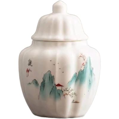 HSHTTKL Sugar Bowl Portable Travel Tea Caddy, Coffee Tin with Airtight Lid, White Porcelain Sealed Jar for Tea/Coffee/Herb/Sugar/Spice/Nuts New