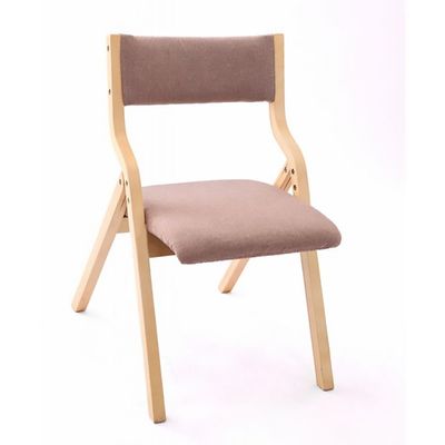 Folding Dining Chairs, Wooden Folding Chairs, Cotton and Linen Padded seat Cushions, Wooden Folding Kitchen Chairs, Folding Chairs with Padded Seats for Parties, Light Brown