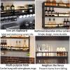 Wall Mounted Wine Rack with LED Light, Metal Floating Shelves for Liquor Bottles & Wine Glasses, Multi Functional Storage Shelf Wine Storage Display Rack for Home, Restaurant, Bars,Gold-150x25x55CM view 4