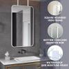 Gaommini Ceiling Hanging Rod Mirror with Double Boom, White Metal Frame Mirror Ceiling Mounted Mirror Bathroom Wall Mirror Vanity Make-up Mirror Large Square/Rectangle Mirror (Size : 50cmx70cm) view 2