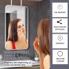 Gaommini Ceiling Hanging Rod Mirror with Double Boom, White Metal Frame Mirror Ceiling Mounted Mirror Bathroom Wall Mirror Vanity Make-up Mirror Large Square/Rectangle Mirror (Size : 50cmx70cm) view 4